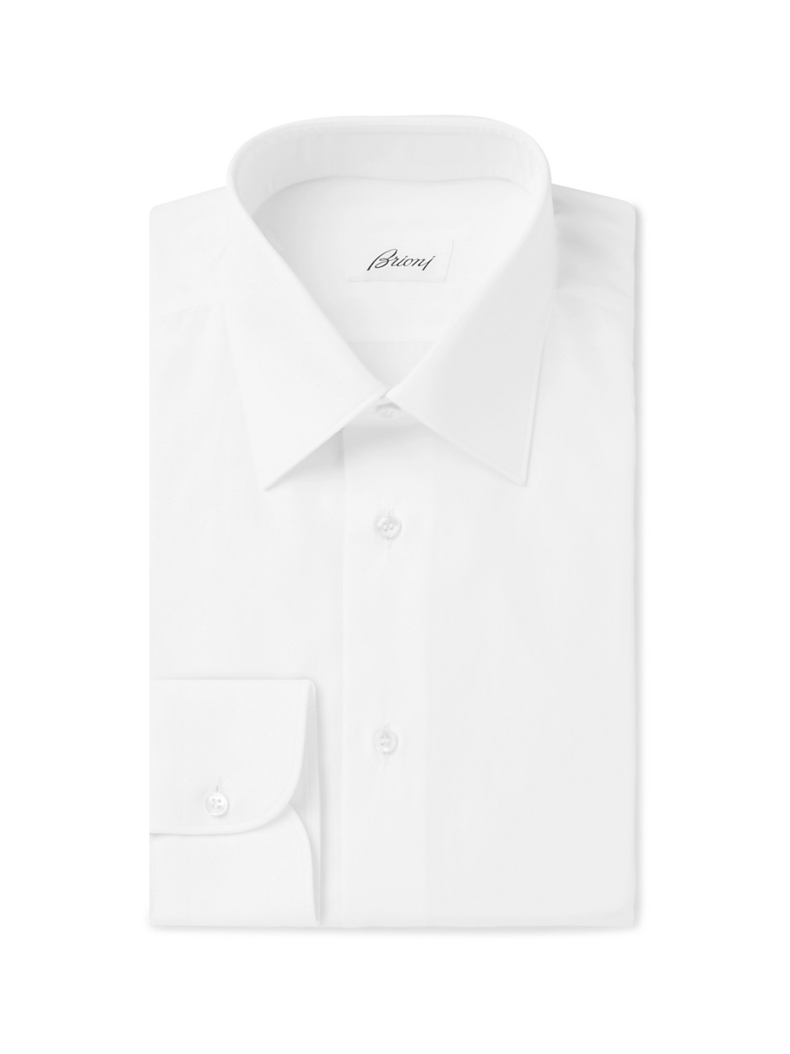 Brioni - White Cotton-Poplin Shirt - Men - White - EU 44 von Brioni