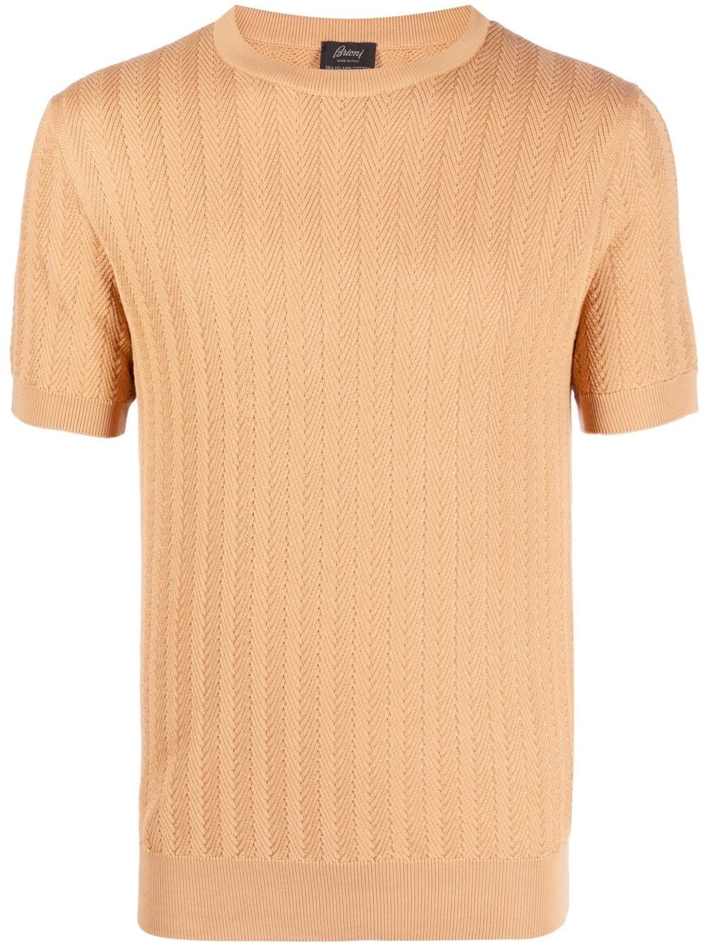 Brioni T-Shirt mit Zopfmuster - Nude von Brioni