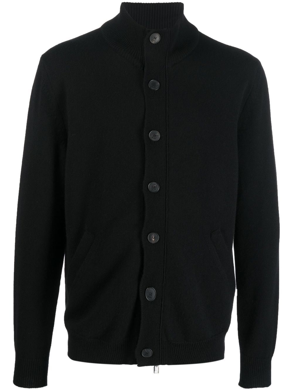 Brioni Cardigan aus Kaschmir mit Lederbesatz - Schwarz von Brioni