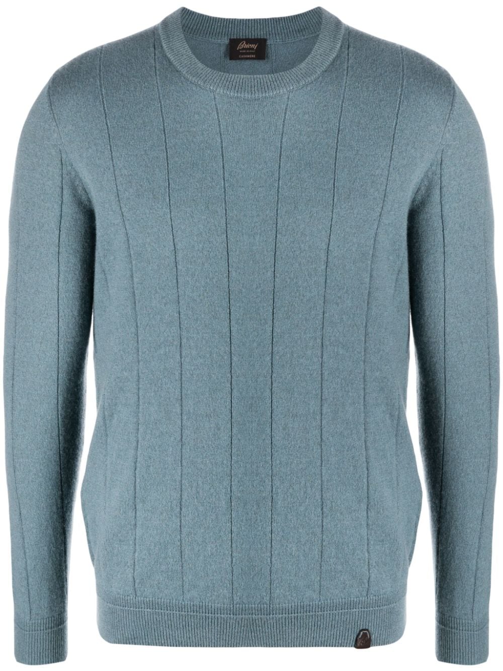 Brioni Kaschmirpullover mit Logo-Patch - Blau von Brioni