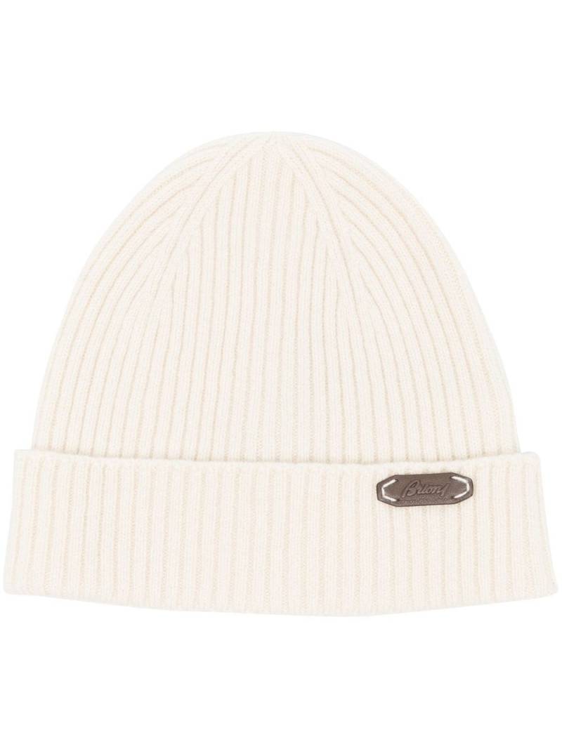 Brioni Gerippte Beanie mit Logo-Patch - Nude von Brioni