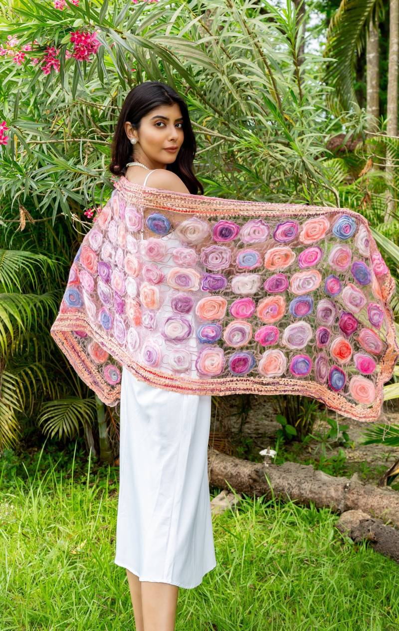 Handgefilzter Schal Rosa Wollschal, Damen Winter Halstuch von BrisasHandArtTextile