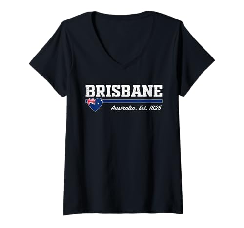 Damen Brisbane Australia T-Shirt mit V-Ausschnitt Damen Brisbane Australia T-Shirt mit V-Ausschnitt von Brisbane Australia Designs