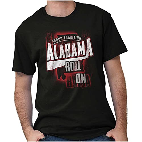 Brisco Brands Alabama Tradition Distressed Athletic Graphic T-Shirt Herren oder Damen, Schwarz, L von Brisco Brands
