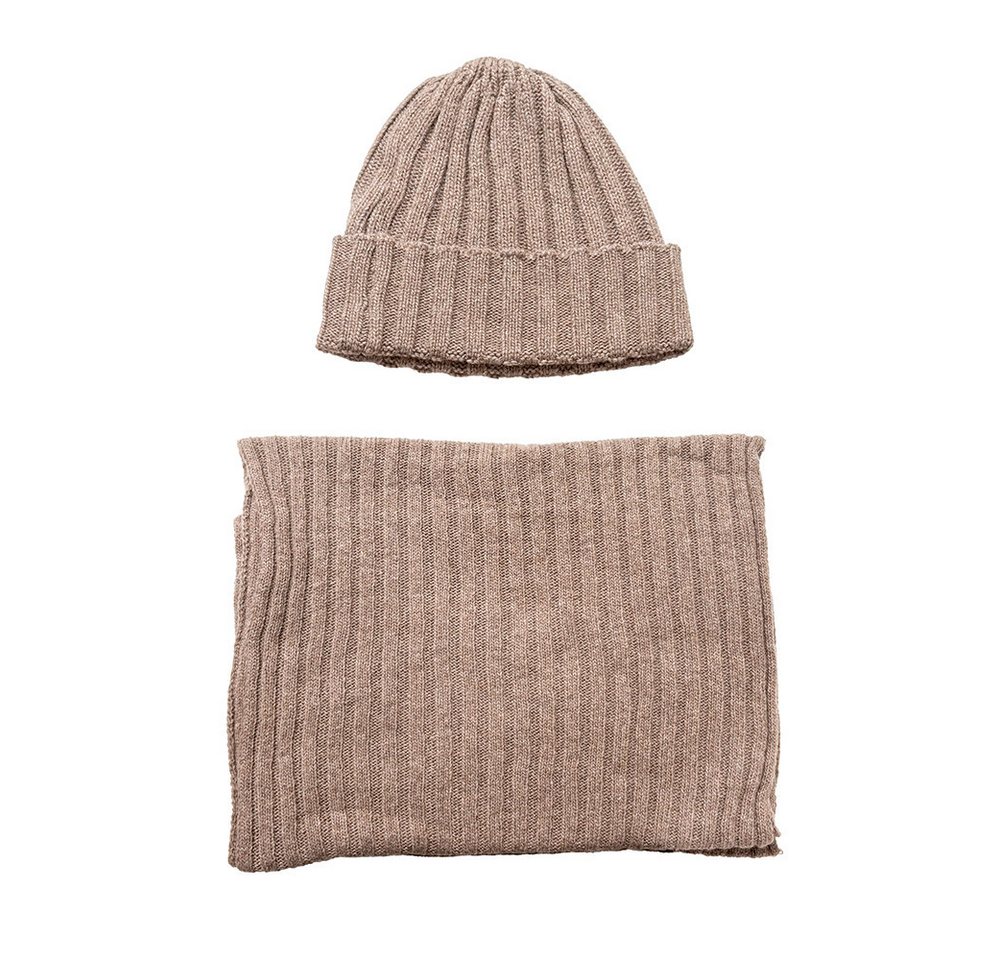 Brise Textil Mütze & Schal Mütze & Schal im Strick-Design-2-teiliges Winterset (2-teiliges Set) Anti-Pilling, Mit Fleece-Innenband (bei Mütze), Unisex von Brise Textil