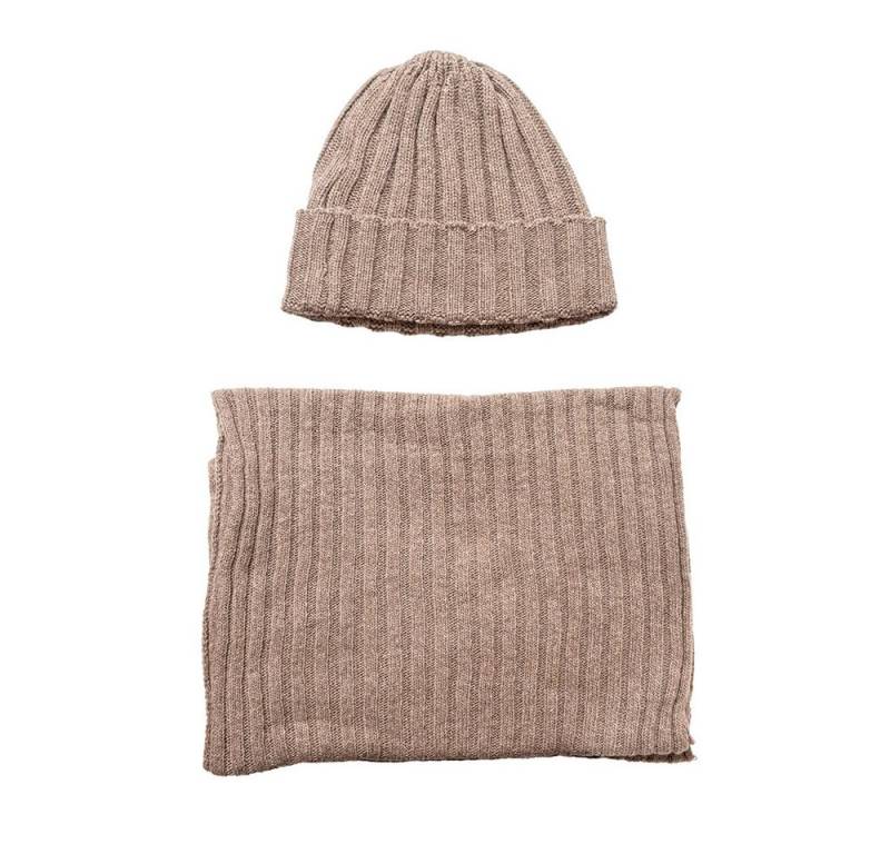 Brise Textil Mütze & Schal Mütze & Schal im Strick-Design-2-teiliges Winterset (2-teiliges Set) Anti-Pilling, Mit Fleece-Innenband (bei Mütze), Unisex von Brise Textil