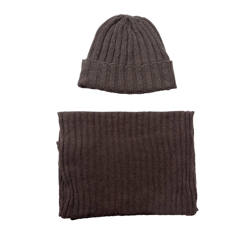 Brise Textil Mütze & Schal Mütze & Schal im Strick-Design-2-teiliges Winterset (2-teiliges Set) Anti-Pilling, Mit Fleece-Innenband (bei Mütze), Unisex von Brise Textil