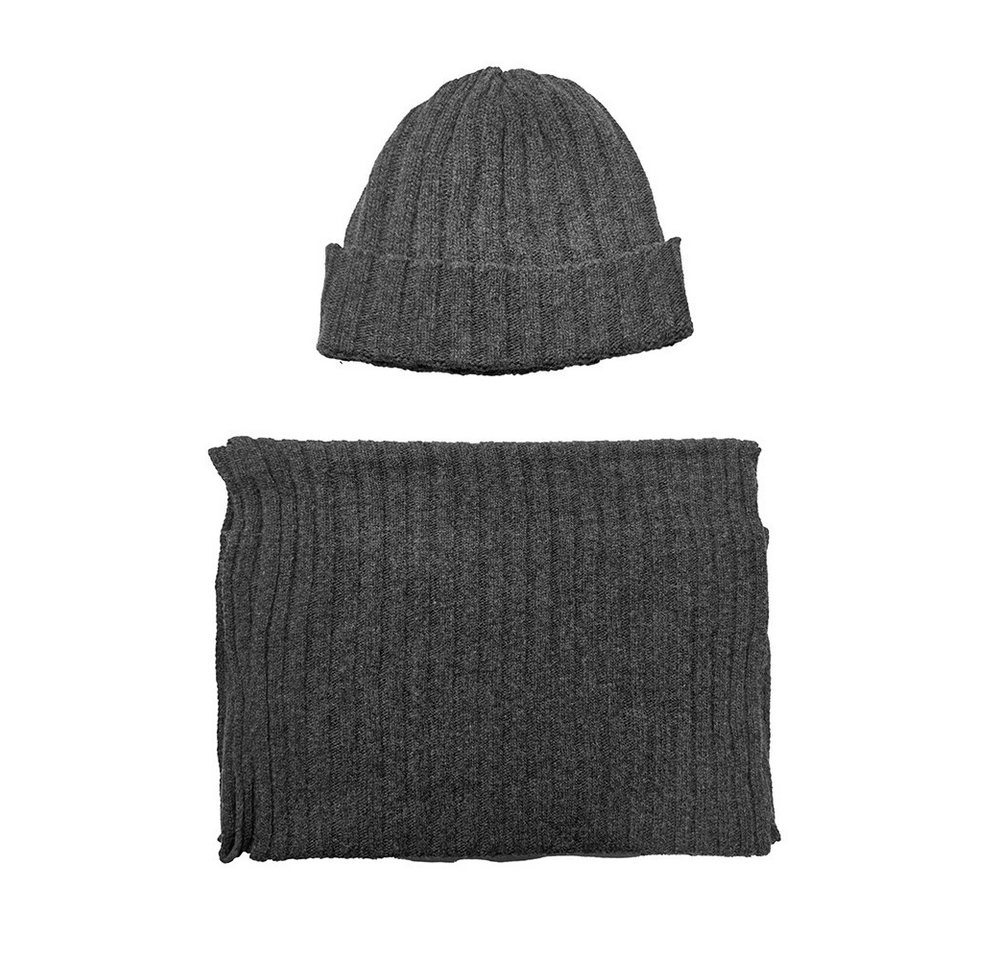 Brise Textil Mütze & Schal Mütze & Schal im Strick-Design-2-teiliges Winterset (2-teiliges Set) Anti-Pilling, Mit Fleece-Innenband (bei Mütze), Unisex von Brise Textil