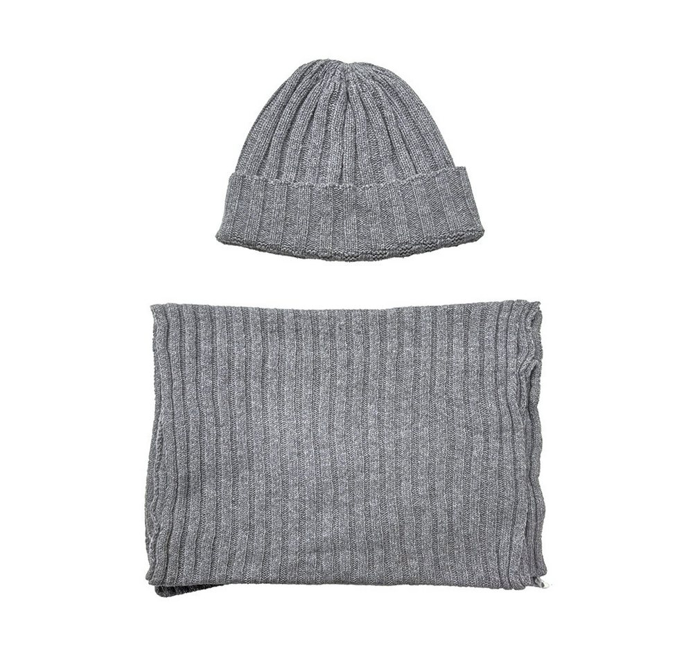 Brise Textil Mütze & Schal Mütze & Schal im Strick-Design-2-teiliges Winterset (2-teiliges Set) Anti-Pilling, Mit Fleece-Innenband (bei Mütze), Unisex von Brise Textil