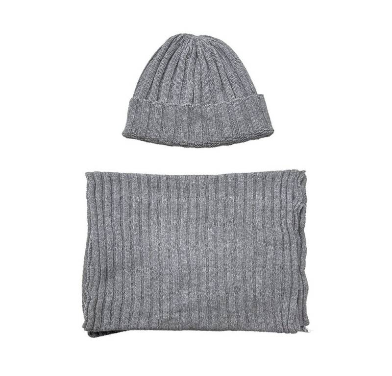 Brise Textil Mütze & Schal Mütze & Schal im Strick-Design-2-teiliges Winterset (2-teiliges Set) Anti-Pilling, Mit Fleece-Innenband (bei Mütze), Unisex von Brise Textil