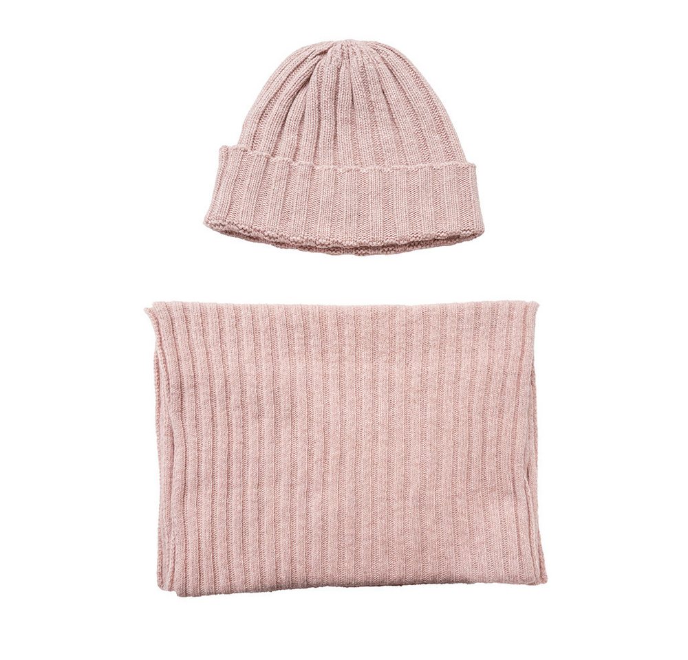 Brise Textil Mütze & Schal Mütze & Schal im Strick-Design-2-teiliges Winterset (2-teiliges Set) Anti-Pilling, Mit Fleece-Innenband (bei Mütze), Unisex von Brise Textil