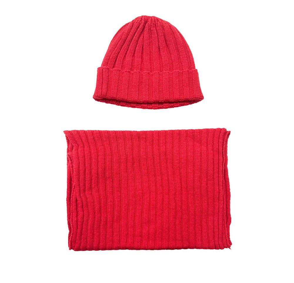 Brise Textil Mütze & Schal Mütze & Schal im Strick-Design-2-teiliges Winterset (2-teiliges Set) Anti-Pilling, Mit Fleece-Innenband (bei Mütze), Unisex von Brise Textil