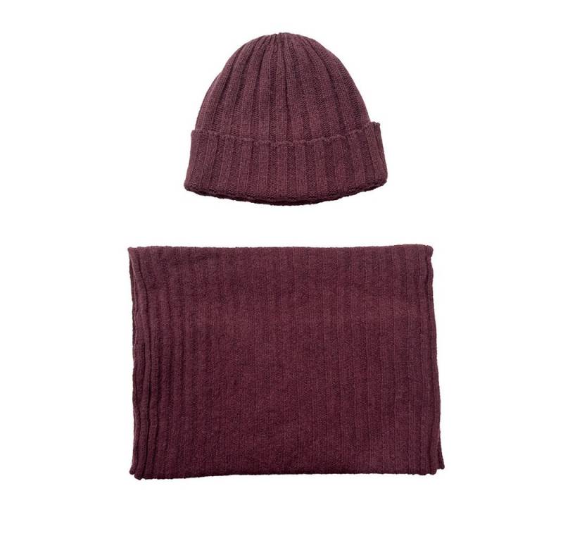 Brise Textil Mütze & Schal Mütze & Schal im Strick-Design-2-teiliges Winterset (2-teiliges Set) Anti-Pilling, Mit Fleece-Innenband (bei Mütze), Unisex von Brise Textil