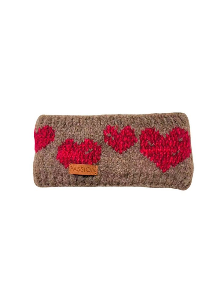 Brise Textil Stirnband Warmes Strick-Stirnband mit Fleece-Innenfutter (Stirnband) Herz-Muster, Mit Fleece-Innenfutter, Einheitsgröße von Brise Textil