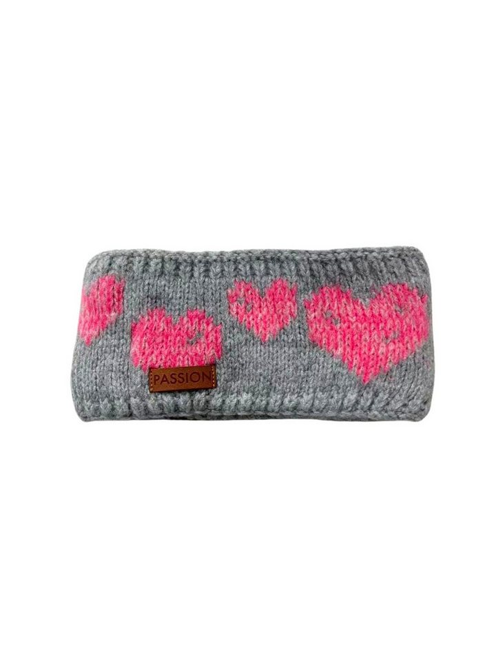 Brise Textil Stirnband Warmes Strick-Stirnband mit Fleece-Innenfutter (Stirnband) Herz-Muster, Mit Fleece-Innenfutter, Einheitsgröße von Brise Textil