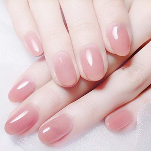 Brishow Künstliche nägel, Rosa, kurz, oval, Press on Nails, Acryl, Nägel zum Aufkleben, 24 Stück für Damen und Mädchen von Brishow