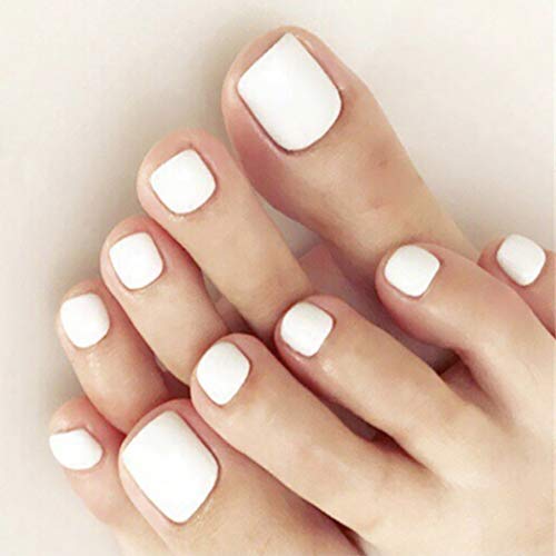 Brishow Künstliche Nägel Fuß Falsche Zehennägel Ballerina Acryl Zehennägel zum Aufkleben Press on ToeNails 24St. Für Frauen und Mädchen (a) von Brishow