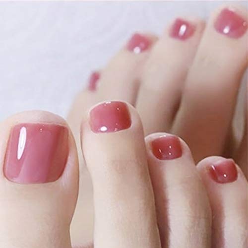 Brishow Künstliche Nägel Rosa Fuß Zehennägel zum Aufkleben Falsche Zehennägel 24St. Für Frauen und Mädchen (d) von Brishow