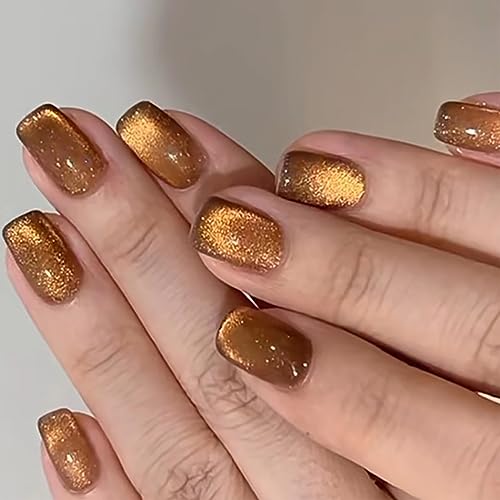 Brishow Künstliche nägel, French Press on Nails, Glitzer, Nägel zum Aufkleben, Kurz Falsche Nägel, 24 Stück, für Frauen und Mädchen von Brishow