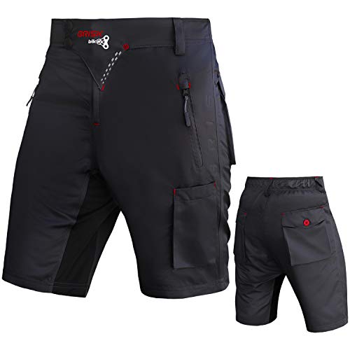 Brisk Bike MTB Short mit gepolsterter Innenkompressionsshorts (Black, XXL) von Brisk Bike