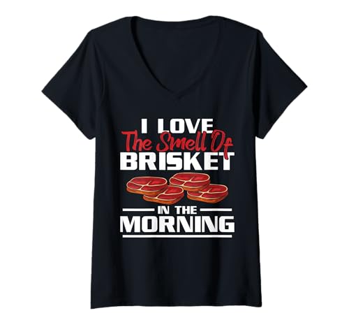 Damen I Love The Smell of Brisket BBQ T-Shirt mit V-Ausschnitt Damen I Love The Smell of Brisket BBQ T-Shirt mit V-Ausschnitt von Brisket Design BBQ Grillen Idee