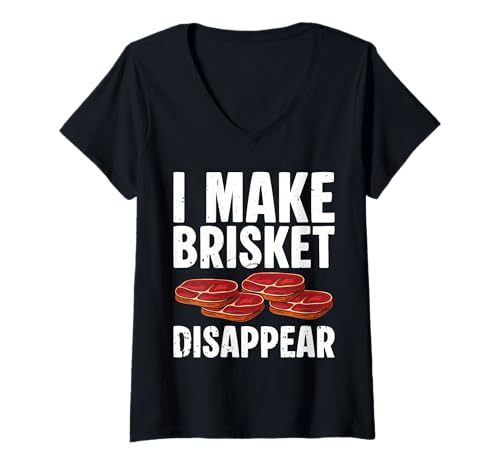 Damen I Make Brisket Disappear BBQ T-Shirt mit V-Ausschnitt Damen I Make Brisket Disappear BBQ T-Shirt mit V-Ausschnitt von Brisket Design BBQ Grillen Idee