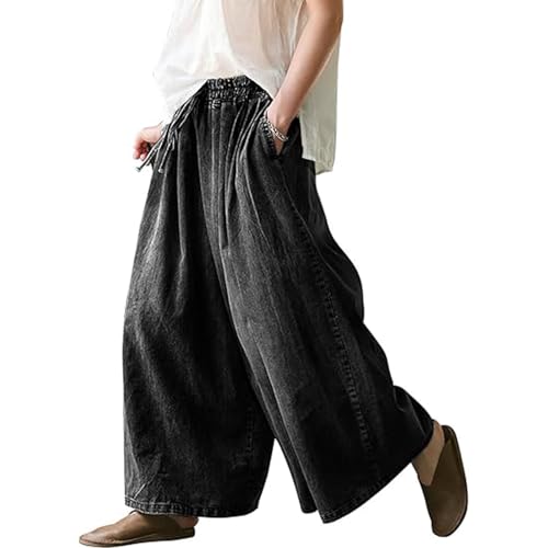 Baggy Jeans Damen Leichte Jeanshosen Mode Haremshose Mit Weitem Bein Elastische Taille Jeans Mit Kordelzug Klassische Denim Hose Einfach Denimhosen Bequeme Streetwear-Hose Casual Lang Trousers Baggy Jeans Damen Leichte Jeanshosen Mode Haremshose Mit Weitem Bein Elastische Taille Jeans Mit Kordelzug Klassische Denim Hose Einfach Denimhosen Bequeme Streetwear-Hose Casual Lang Trousers von Briskorry