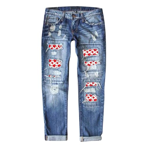 Boyfriend Jeans Damen Loose Jeans Harajuku Denim Hosen Hip Hop Cargohose Bootcut Loungehose Reißverschluss Skateboard Hose Wide Leg Langhose von Briskorry