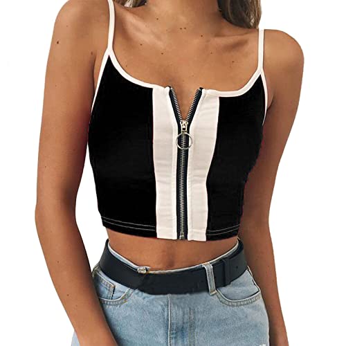 Briskorry Damen Corset Tops mit Reißverschluss Sexy Off Shoulder Schulterfrei Trägerlos Crop Top Y2K Bandeau Korsett Oberteile Push Up Bustier Clubwear Streetwear von Briskorry