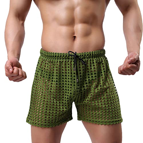 Briskorry Herren Boxershorts Sexy Unterwäsche, Transparent Netz Männer Gittergewebe Boxer Shorts Reizvolle Boxershorts von Briskorry