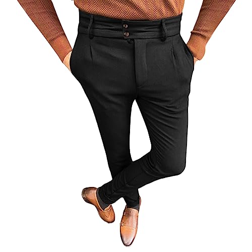 Briskorry Herren Chino Hose Karierte Stoffhose Lange Regular Fit Stretch Hose Karo-Muster Herrenhose Baumwollhose Männerhose Freizeithose für Männer von Briskorry