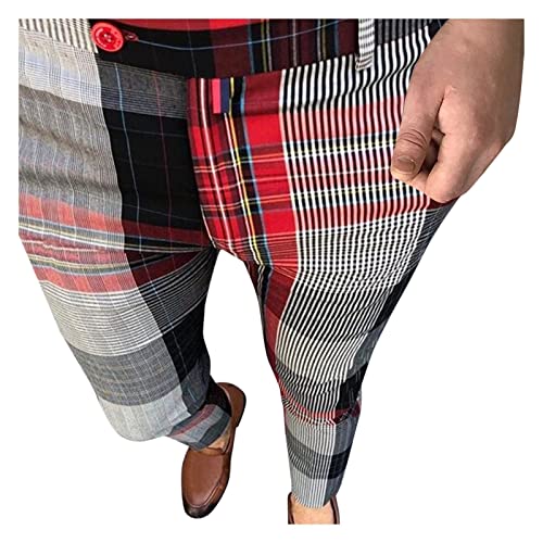 Briskorry Herren Chino Hose Karierte Stoffhose Lange Regular Fit Stretch Hose Karo-Muster Herrenhose Baumwollhose Männerhose Freizeithose für Männer von Briskorry