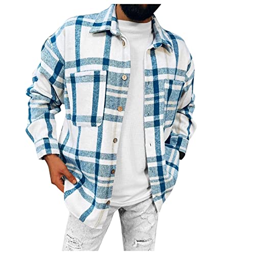 Briskorry Herren Flanellhemd Verdickt Warme Fleece Gefüttert Thermohemd Modern Langarm Kariertes Flanell Bequemes Winterjacke für Männer Regular Fit Baumwollhemd Herren Freizeit Hemdjacke Karierthemd von Briskorry