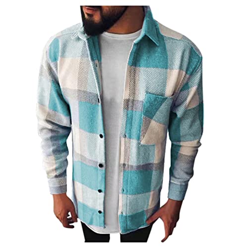 Briskorry Herren Flanellhemd Verdickt Warme Fleece Gefüttert Thermohemd Modern Langarm Kariertes Flanell Bequemes Winterjacke für Männer Regular Fit Baumwollhemd Herren Freizeit Hemdjacke Karierthemd von Briskorry