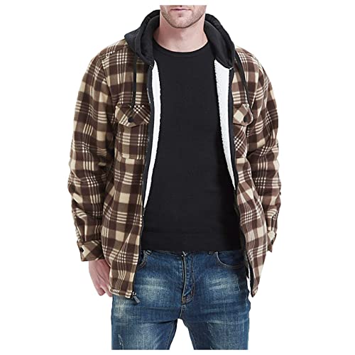 Briskorry Herren Flanellhemd Verdickt Warme Fleece Gefüttert Thermohemd Modern Langarm Kariertes Flanell Bequemes Winterjacke für Männer Regular Fit Baumwollhemd Herren Freizeit Hemdjacke Karierthemd von Briskorry