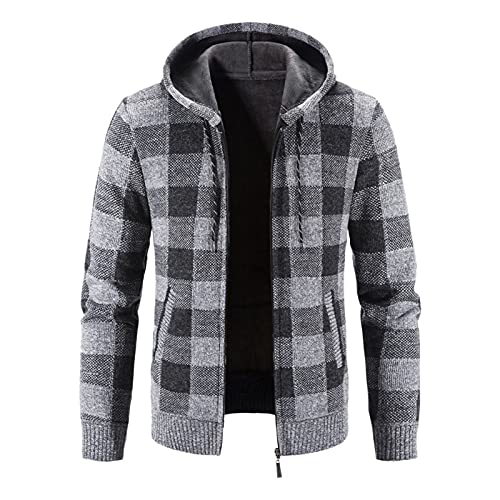 Briskorry Herren Jacke übergangsjacke,Winter Wasserdicht Warme Daunenjacken Leicht Gefüttert Steppjacke Atmungsaktiv Wintermantel mit Stehkragen Zip Outdoor Winterjacke (1-Grey, M) von Briskorry