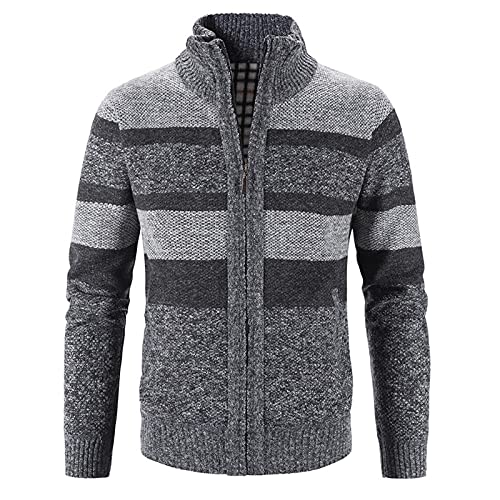 Briskorry Herren Jacke übergangsjacke,Winter Wasserdicht Warme Daunenjacken Leicht Gefüttert Steppjacke Atmungsaktiv Wintermantel mit Stehkragen Zip Outdoor Winterjacke (6-Dark Gray, L) von Briskorry