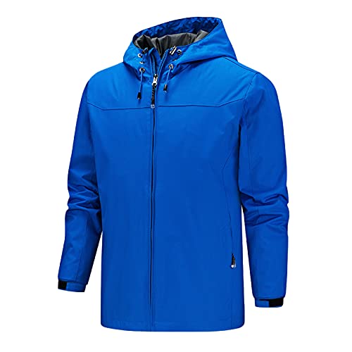 Briskorry Herren Regenjacke Leicht Wasserdicht Atmungsaktiv Winddichte Funktionsjacke Outdoor Wanderjacke Softshelljacken Mäntel mit Kapuze Fahrrad Rain Windbreaker Windjacke Camping Outdoor von Briskorry