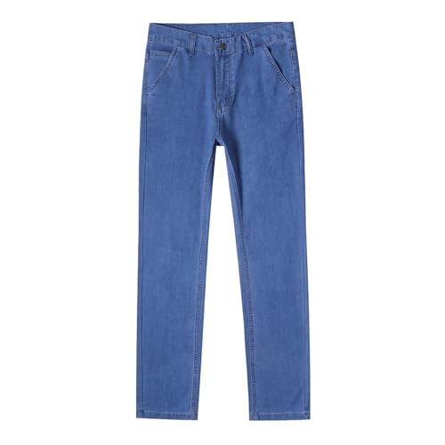 Briskorry Herren Sommer-Jeans, Herrenhose mit flexiblem Bund, ultraleichte Jeans in Regular Fit, Stretch-Jeans Slim Fit Reißverschluss Jeans Party Freizeithose von Briskorry