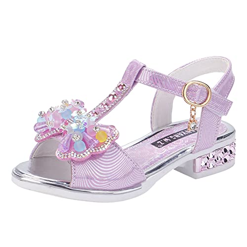 Briskorry Sandalen Mädchen 36 Flache Sandaletten Rutschfest pantoletten Atmungsaktive Strandschuhe Prinzessin Schuhe Kinderschuhe Anti-Rutsch Sommerschuhe Bequeme Riemchensandalen Freizeitschuhe von Briskorry