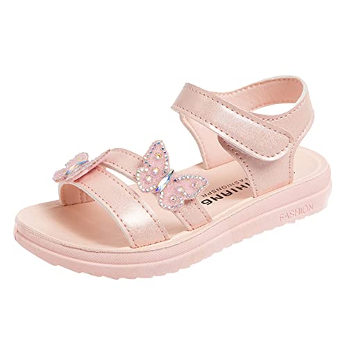 Briskorry Sandalen für Mädchen Anti-Rutsch Sommerschuhe Bequeme Riemchensandalen Atmungsaktive Strandschuhe Prinzessin Schuhe Kinderschuhe Freizeitschuhe Rutschfest pantoletten Flache Sandaletten von Briskorry