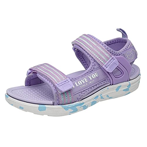 Briskorry Sandalen für Mädchen Flache Sandaletten Bequeme Riemchensandalen Anti-Rutsch Sommerschuhe Prinzessin Schuhe Kinderschuhe Freizeitschuhe Rutschfest pantoletten Atmungsaktive Strandschuhe von Briskorry