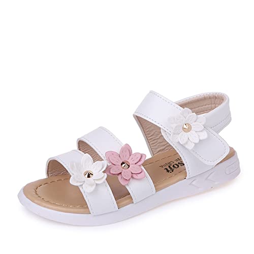 Briskorry Sandalen für Mädchen Flache Sandaletten Rutschfest pantoletten Atmungsaktive Strandschuhe Prinzessin Schuhe Kinderschuhe Anti-Rutsch Sommerschuhe Bequeme Riemchensandalen Freizeitschuhe von Briskorry