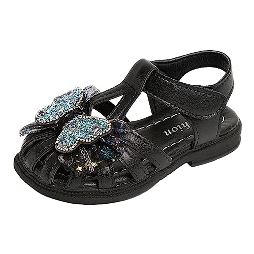 Briskorry Sandalen für Mädchen Freizeitschuhe Rutschfest pantoletten Atmungsaktive Strandschuhe Bequeme Riemchensandalen Flache Sandaletten Prinzessin Schuhe Kinderschuhe Anti-Rutsch Sommerschuhe von Briskorry