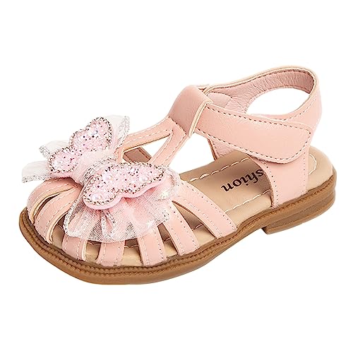 Briskorry Sandalen für Mädchen Freizeitschuhe Rutschfest pantoletten Atmungsaktive Strandschuhe Bequeme Riemchensandalen Flache Sandaletten Prinzessin Schuhe Kinderschuhe Anti-Rutsch Sommerschuhe von Briskorry