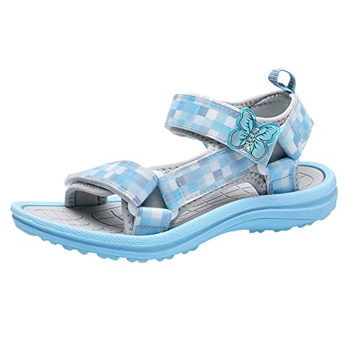 Briskorry Sandalen für Mädchen Freizeitschuhe Rutschfest pantoletten Flache Sandaletten Prinzessin Schuhe Kinderschuhe Anti-Rutsch Sommerschuhe Bequeme Riemchensandalen Atmungsaktive Strandschuhe von Briskorry