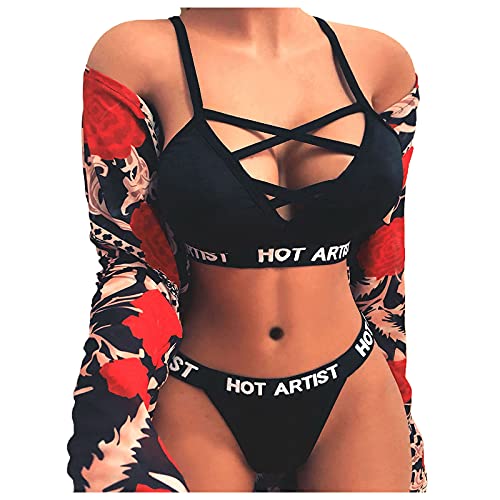 Briskorry Sexy Dessous Damen Zweiteilige Push up Lingerie sexy Unterwasche Sport BH mit String Tanga Verführerisches Reizwäsche für Frauen Nachtwäsche Heißen Negligees von Briskorry