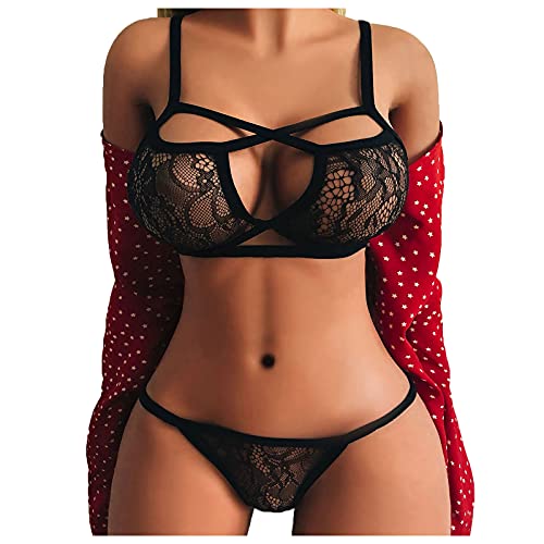 Briskorry Sexy Dessous Damen für Sex UnterwäSche Sexy Dessous Set mit Spitze BH Und String Tanga Damen Reizwäsche Lingerie Unterwäsche Bodys Negligee Babydoll Nachtwäsche von Briskorry