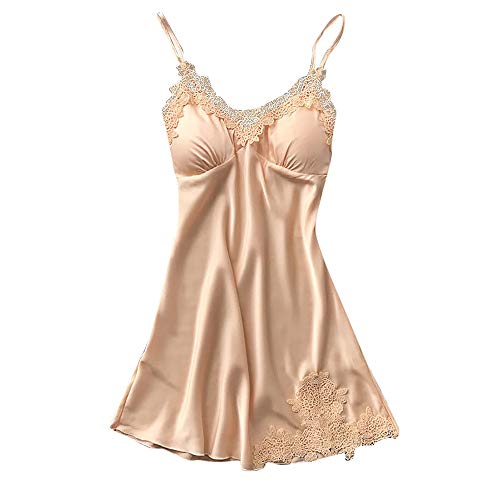 Briskorry Sexy Dessous Nachtkleid Damen Push up Satin Nachtwäsche Flirty Body Spitze Nachthemd mit Brustpolster Mode Lace Versuchung Babydoll Schlafanzug Sleepwear von Briskorry