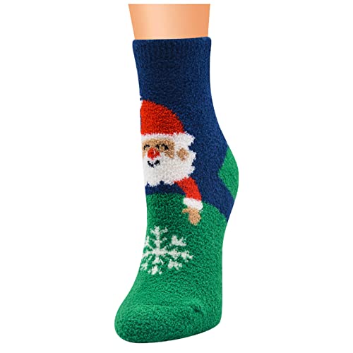 Briskorry Weihnachtssocken Bunte Socken Damen Warme Kuschelsocken Wintersocken Haussocken Weihnachtsgeschenke für Männer Kuschelig Plüschsocken Flauschige Socken von Briskorry